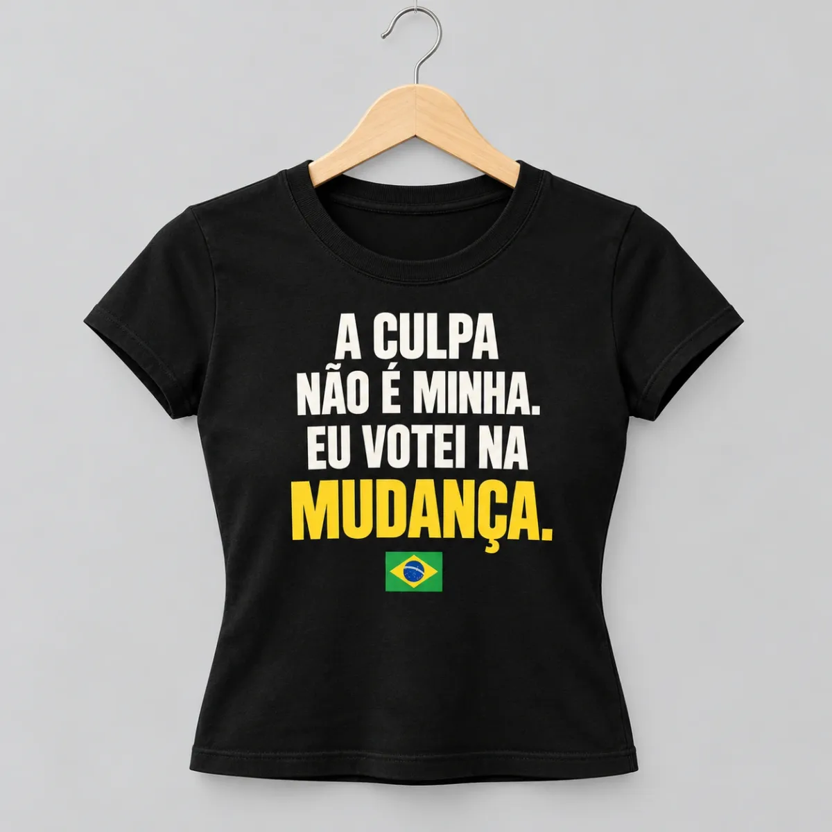 Baby look A Culpa Não É Minha Preta, frase na frente, frente
